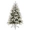 Nearly Natural 5&#x2019; Pre-Lit Flocked South Carolina Artificial Christmas Tree, Clear LED Lights